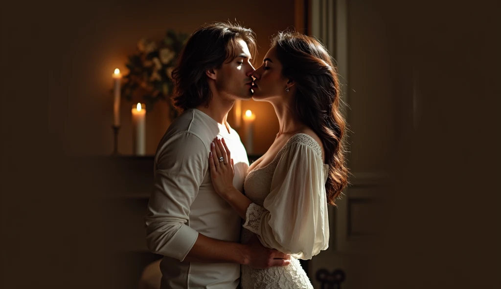 Ambrissima bites her lip
inferior with sensuality and looks at you.
with eyes full of desire
swipe your
hands on your chest, caressing you
with delicacy