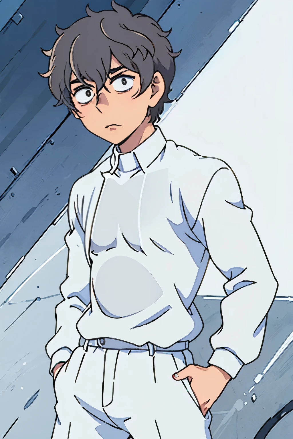 The boy Naoto anime animation traits naoto with a transparent white shirt with his muscles visible he is a very sexy man