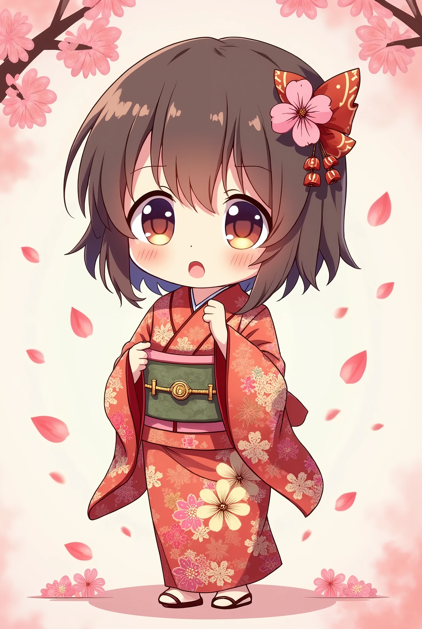 Line stamp、apologize、anime、cute、Japanese、kimono