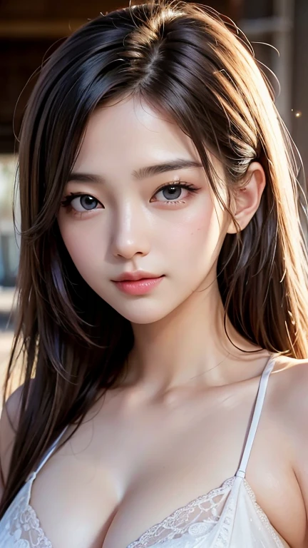 The prompt for the first theme is as follows: (Highest quality, 8k, masterpiece:1.3), Perfect Face, Korean, Medium sized breasts, Realistic Face:1.2, Highly detailed face, Detailed eyes, Big eyes, double eyelid, Detailed lips, Detailed Hair, Detailed skin, The beauty of sports, short wavy black hair, White sports bra, smile, early morning, Sweat, Looking into the camera.
