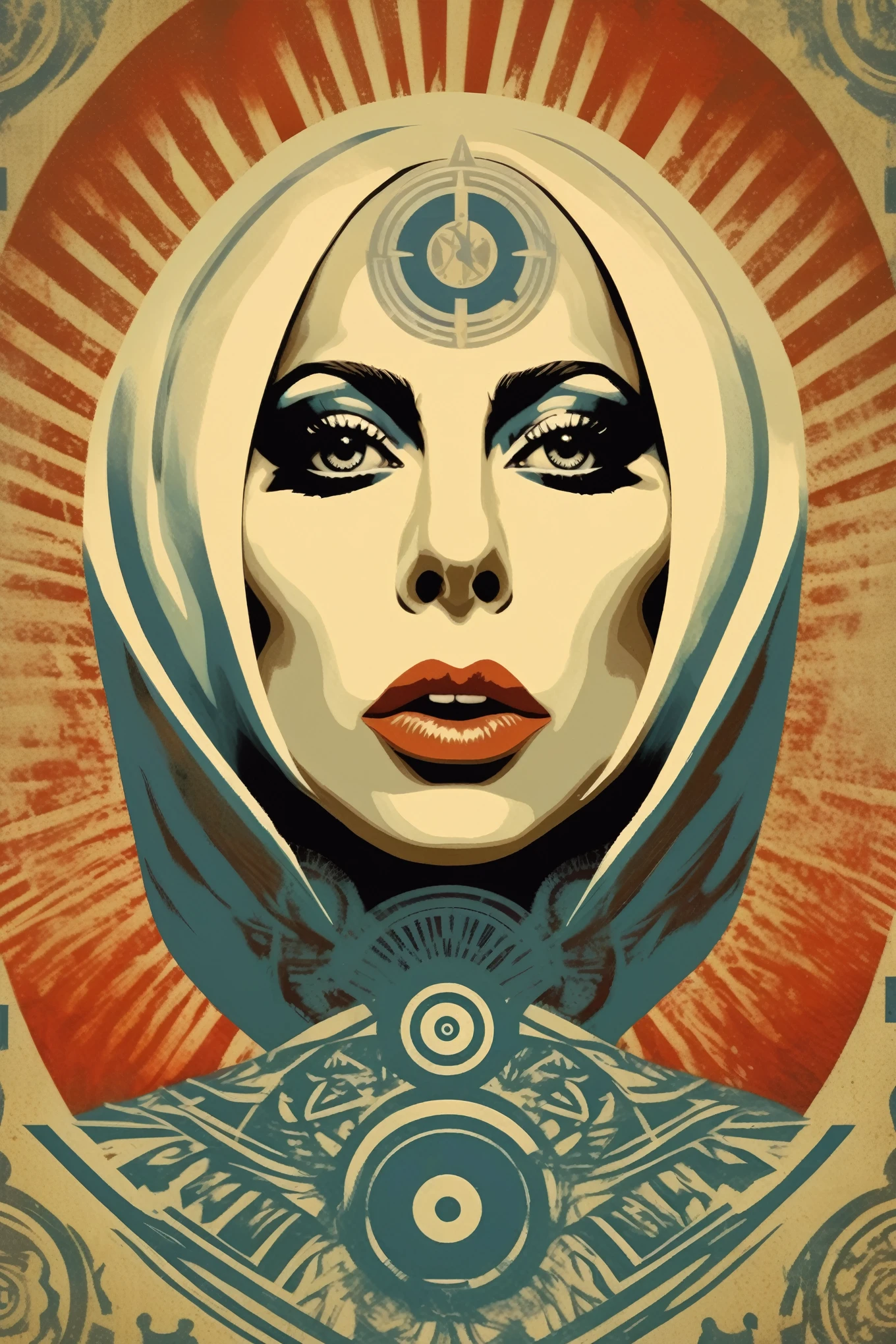 Lady Gaga Shepard Fairey Style - she watch channel zero in the style of shepard fairey using muted colors