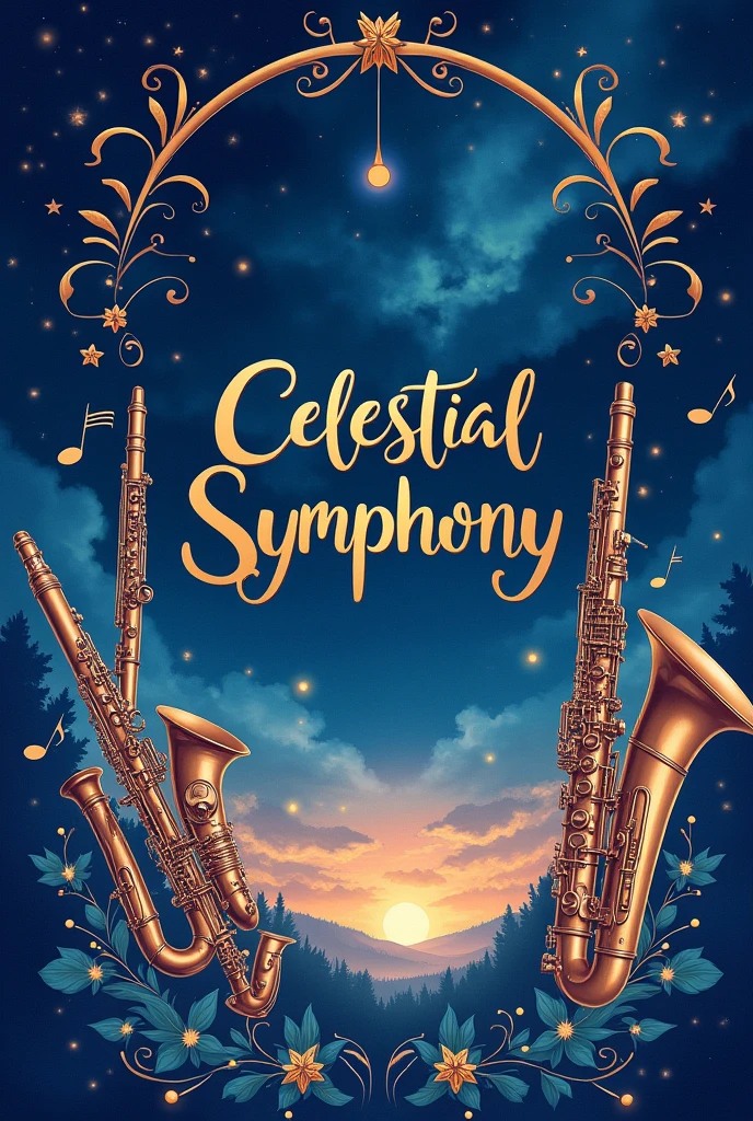 banner for a wind instrument group, to put in the profile, the name of the group is Celestial Symphony and this name must be included in the image, remembering profile for whatsapp