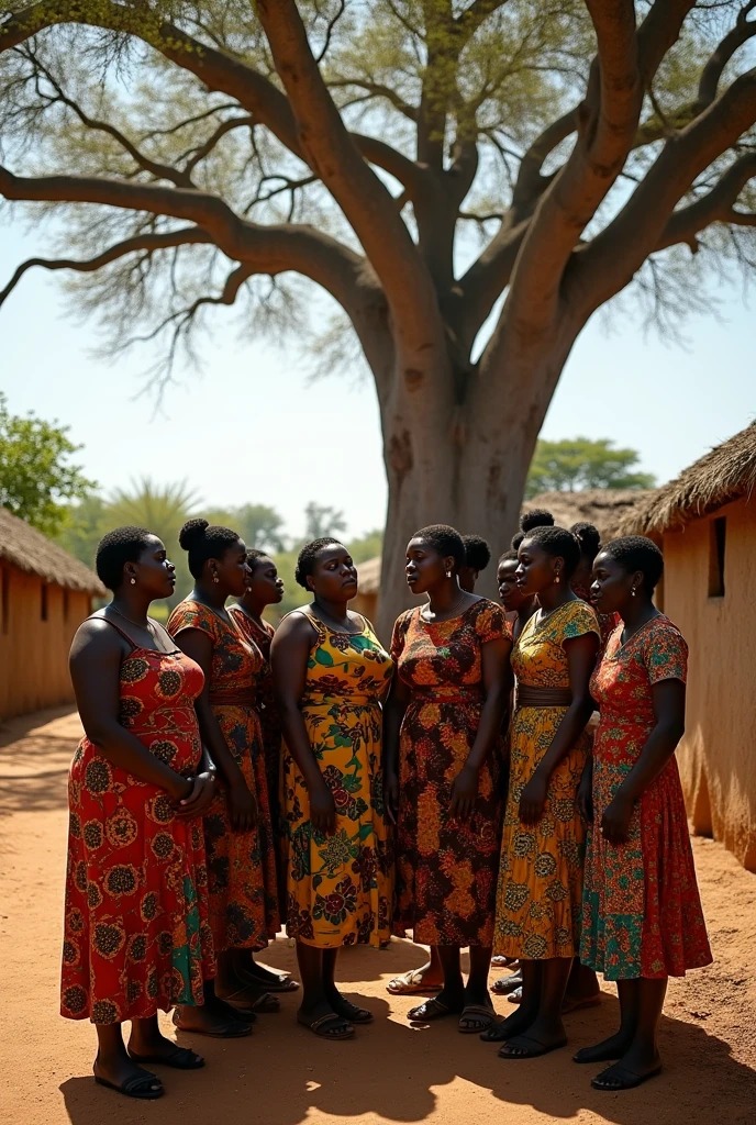 Les femme d'une  village africaine pleurent 