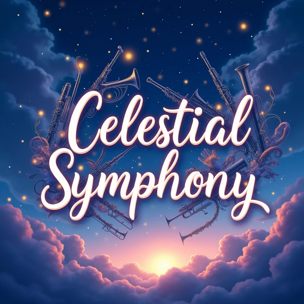 banner for a wind instrument group, to put in the profile, the name of the group is Celestial Symphony and this name must be included in the image,  remembering profile for whatsapp