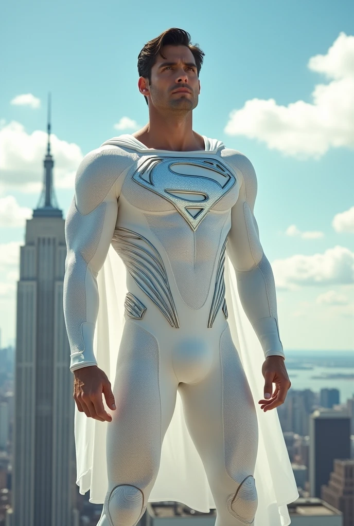 A henry cavill white superman suit