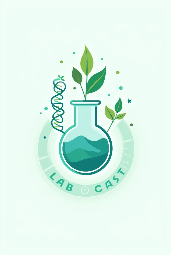 Create a logo for a podcast called LabCast about science and well-being