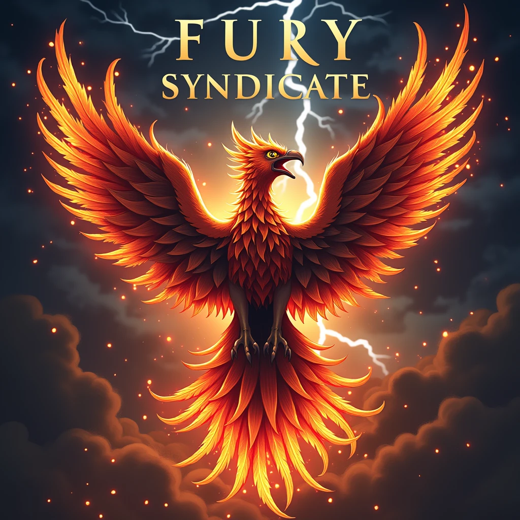 create a banner for a guild whose name is "Fury Syndicate" , symbolizing strategy, organization and fury
