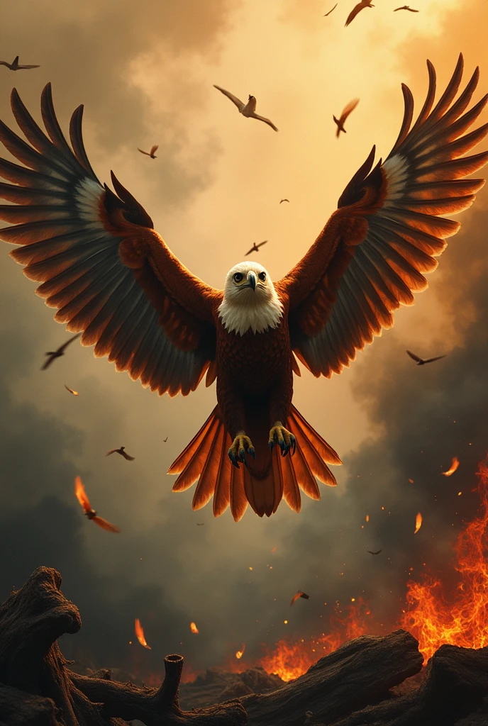 Burning Philippine eagle