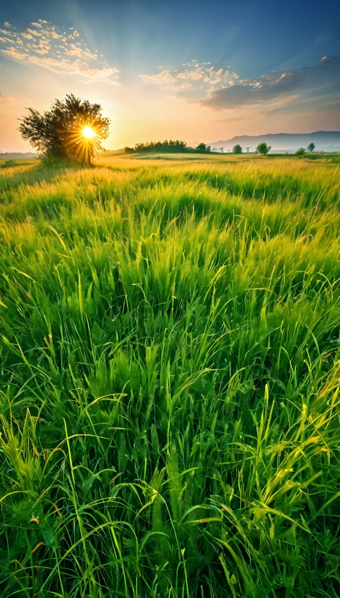 evening grassland nature