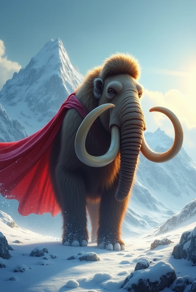 Crea a un mamut con un super heroe