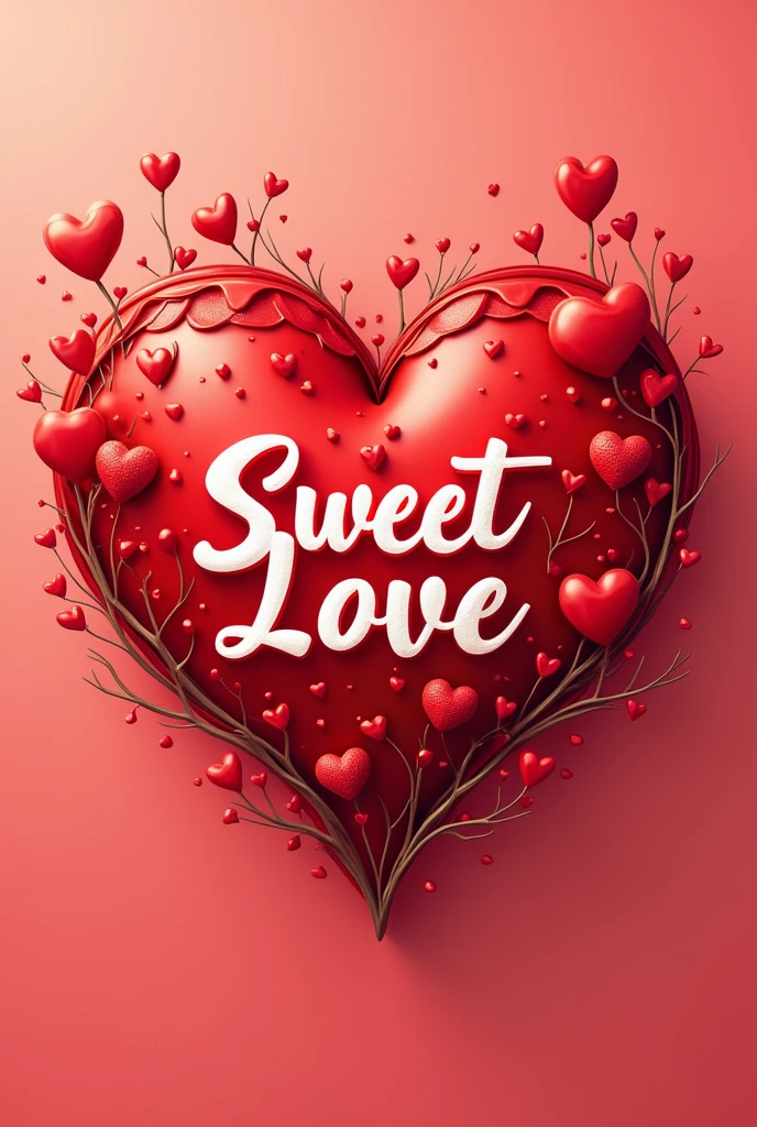 LOGO FOR DESSERTS CALLED "SWEET LOVE" QUE SEA ROJO, HAVE HEARTS AND PUT SOME CREATIVE DRAWING