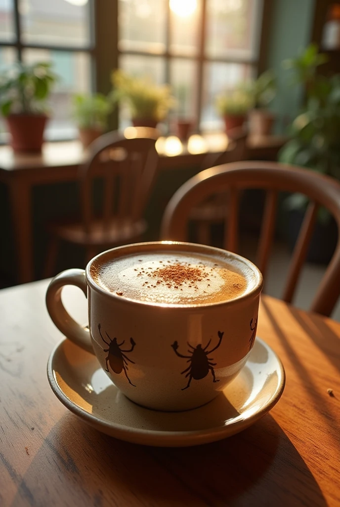 Coffee with cricket extract. It's clear that it contains crickets.
