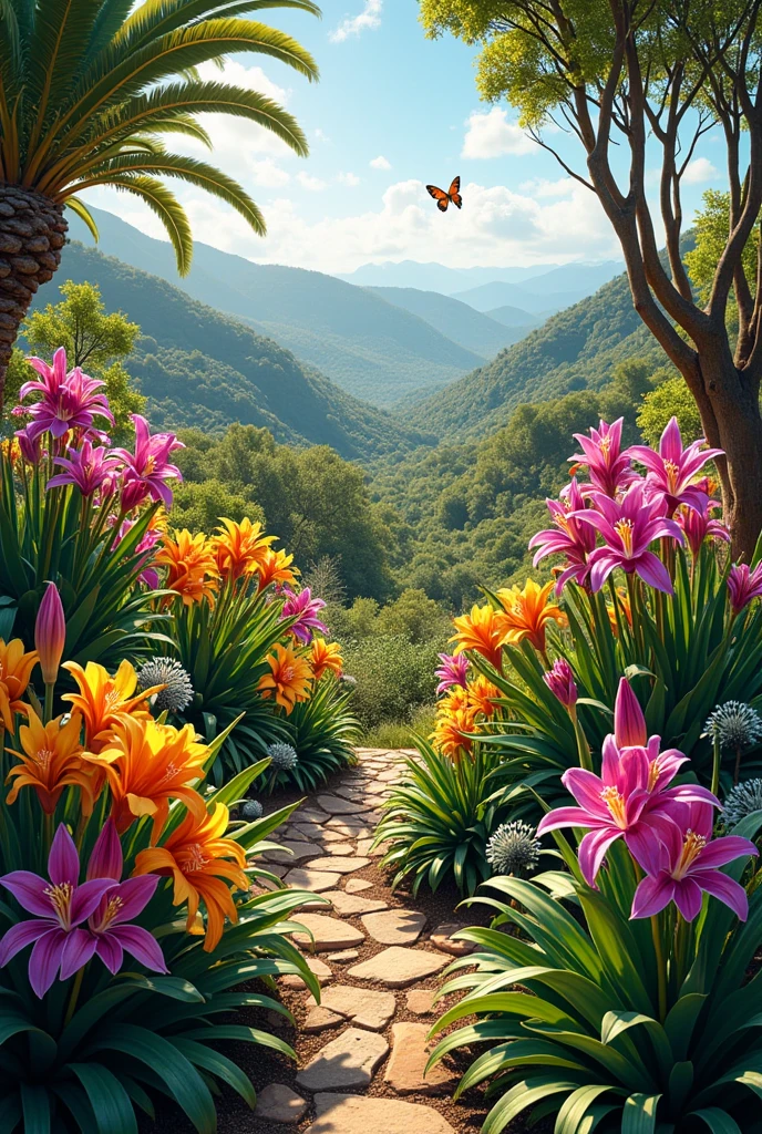 native garden with orchids ,nogales,sietecueros etc