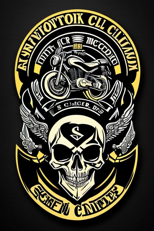 Motorcycle club logo with skull