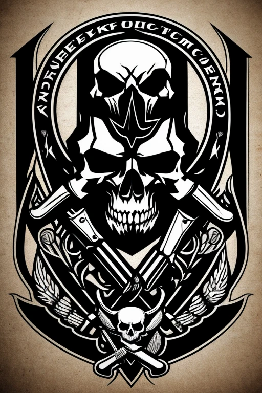 Motorcycle club logo with skull