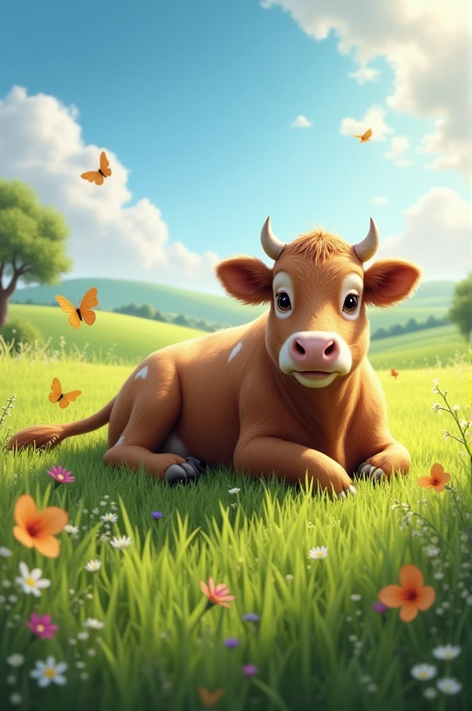 Cow eating grass