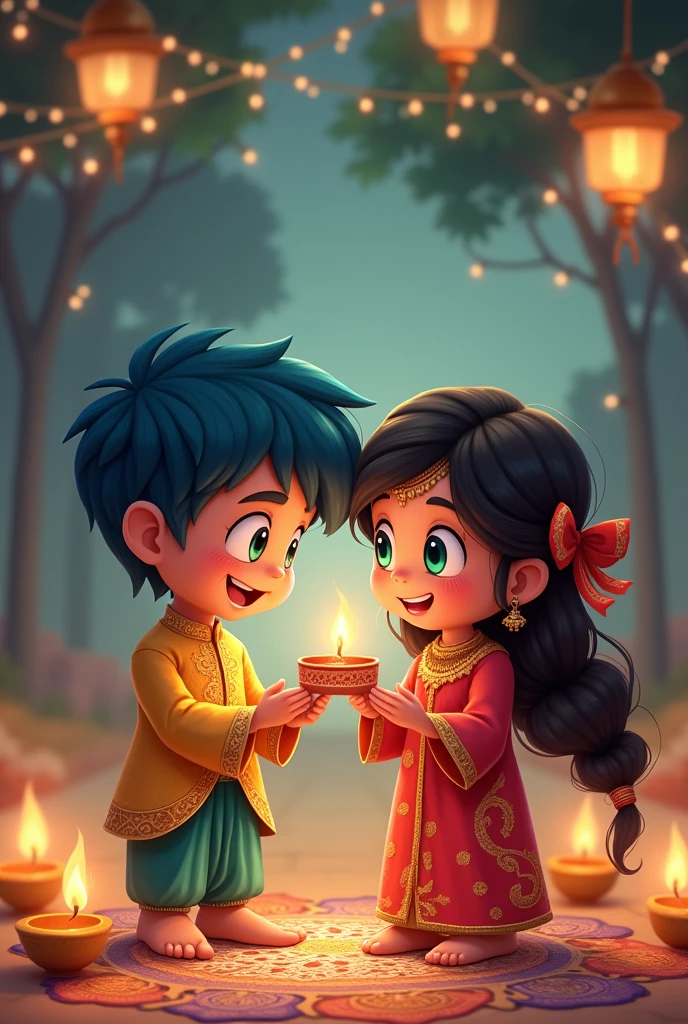 Raksha bandhan anime boy and sister pic