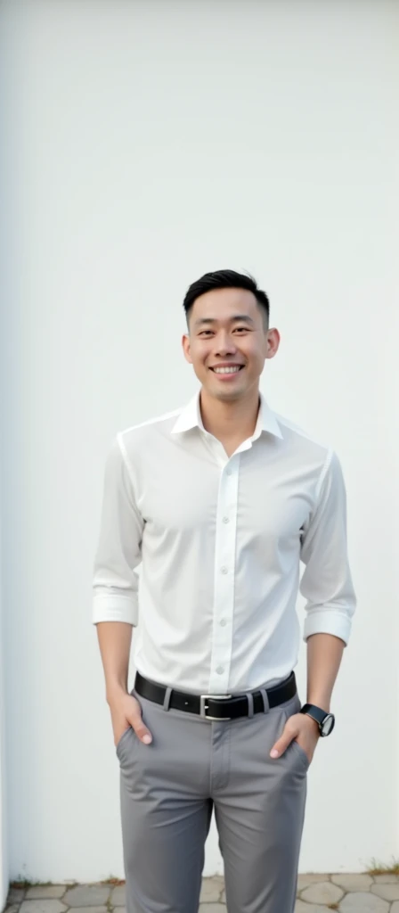 Asian man(korean,vietnamese,chinese,Japanese), 20 years old, Handsome and elegant,beardless, Wearing a  transparent shirt, sexy , Masculine and handsome，musculous，Muscles look good，hairy bodies, with fair skin,, Full body photo,(ultra-detailed, photorealistic, best quality, 4k, 8k, highres, masterpiece:1.3), charming  , (muscular build body), wearing tailored shiny  dress shirt, with the top button casually undone, perfectly fitted charcoal trousers, sweat, unbutton buttons shirt, lewd face ,tight chest, sex, erotic, horny,  Accessories include a luxury wristwatch , in crowded places,looking at viewer,muscle veins, sexy posing,lying on the ground,top view,Wet shirt reveals muscles,No underwear,lewd smile