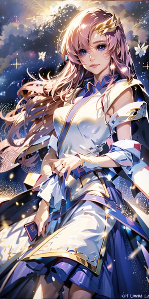 32K,超High resolution,超Highest quality,masterpiece,Hyperrealistic,〜20-year-old female,Full body photo,Full body angle,Whole Body Ezbian,Surreal,Very detailed:1.3,Ultra-realistic:3.0,masterpiece,Detailed eyes,Detailed skin,Detailed face,Shiny skin,Detailed Hair,White skin,Perfect lighting,Glossy Lips,wallpaper,京都animeーション, animeカラーリング ,Produced by Sunrise,BANDAI NAMCO,Klein Lake,Gundam SEED,In 2011〜2024 Era \(style\),((Lacus Clyne)),masterpiece, Highest quality, High resolution, anime, Lacus 1, One person, alone, Pink Hair, Straight hair, hair ornaments, White sleeves, blue eyes, White Dress, Purple Skirt, Yukata,Swimsuit,Yukata, Very long hair, Bare shoulders, Large Breasts, smile, ((Gundam SEED)), In the water lake,retro artstyle,Starry Skyの下,The fireworks are blooming,Great quality, Unbelievably absurd, Very detailed, 2.5D, delicate and dynamic, church, Brightly colored stained glass, Small faint lights and flying fireflies, night, Starry Sky, milky way, nebula, shooting star, Flowers, bird, Wind and Moon, Very delicate facial expressions, Delicate eye depiction, Upper body close-up, erotic, Only sexy women, Healthy body shape, bride, Large, firm, swaying bust, Colorful Tiaras, Long wedding dress with complex structure, Colorful long wedding dresses, See-through long ruffle wedding dress, Extra long cape from head