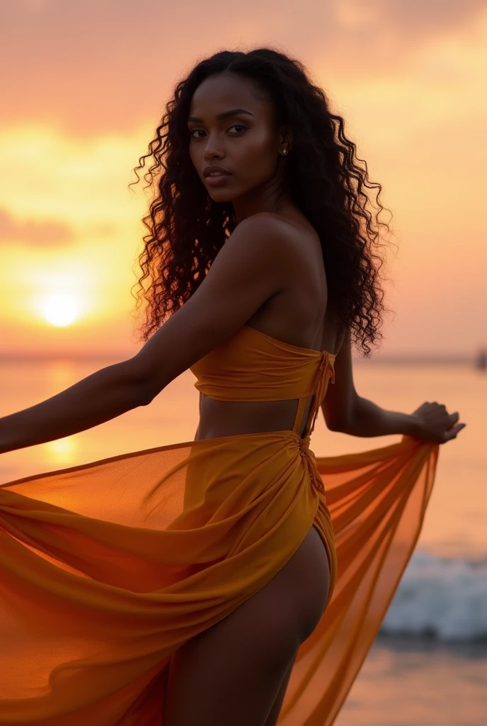 Women, brown skin without clothes, naked, straddled