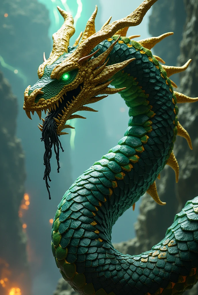 Super Shenron mixed with venom, realistically