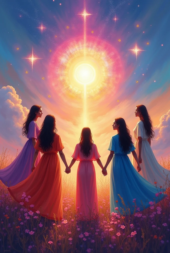 Spiritual team work painting
