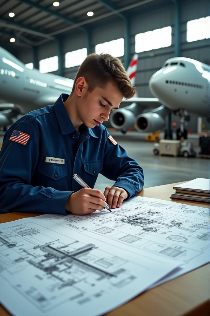 Prepare ten technical draws for a field student who is at aircraft maintenance 