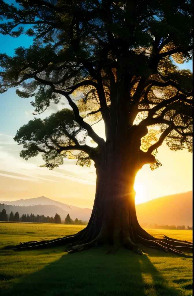 a tree with its roots spread out in the air, a photo by Artur Tarnowski, flickr, art nouveau, beautiful ancient forest, ancient tree, beautiful ancient trees, breath - taking beautiful trees, breath-taking beautiful trees, ancient forest, natural morning light, ancient”, ancient oak forest, magical tree, tree roots, the tree of life, tree of life
