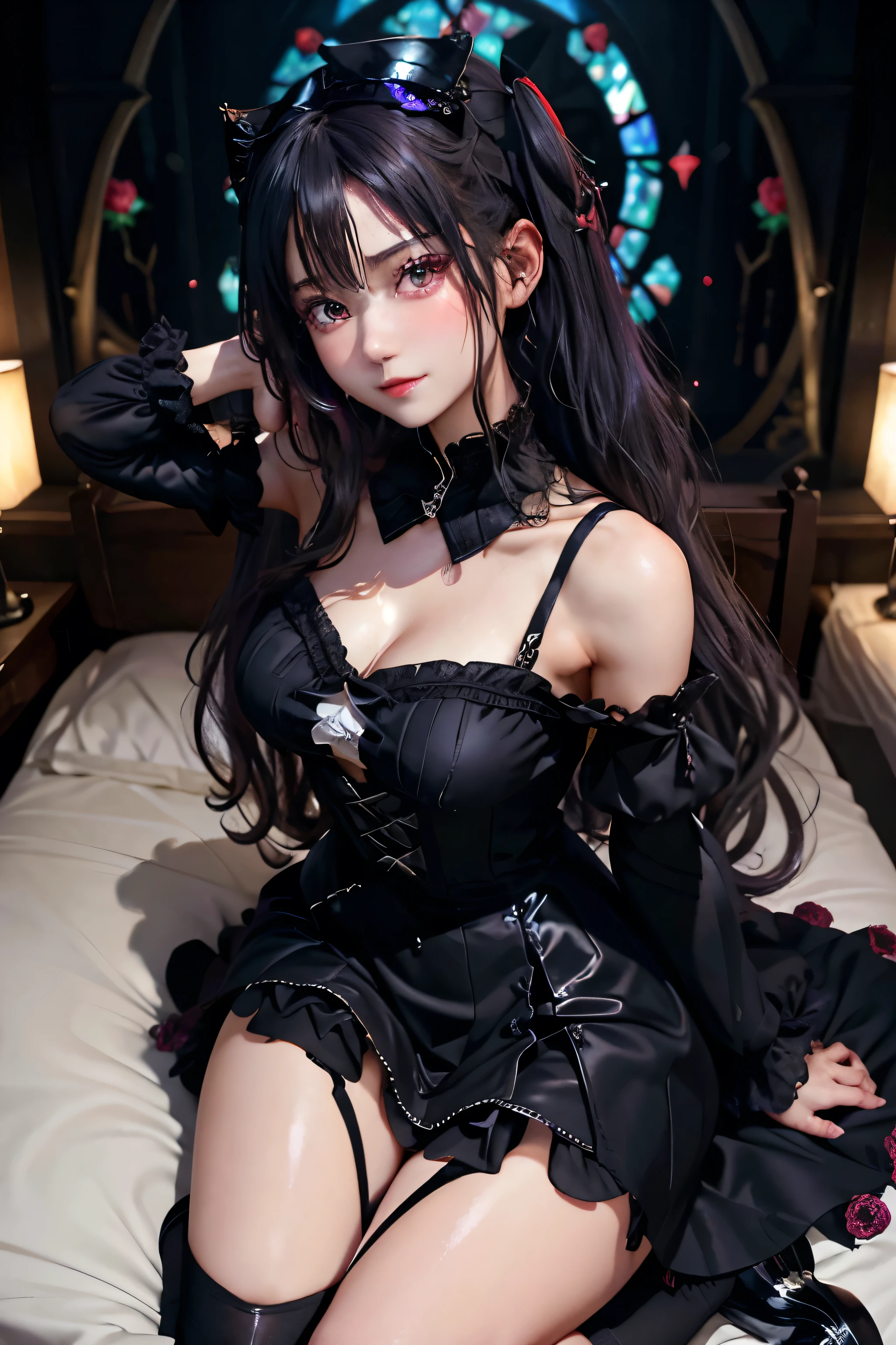 Hard Dark Gothic Makeup、Black dark eyeshadow、sad、Good skin radiance、Dark Gothicメイク、Dark smile、palace、The beauty of fragrance、24-years-old、Expressions of intense sexual pleasure、Embarrassed look、Dark Gothic、Highest quality、Expression of sexual pleasure without pain、Drunk face、Purple maid outfit、mysterious、noble、Loving smile、Twin tail hair、Right eye is blue、Left eye is red、Super tempting pose、Platform heel shoes、Heavy makeup、Gothic Clothing、Silver Hair、Long Hair Straight Hair、Cute Gothic Dresses、Beautiful Face、elegant face、Attractive face、Stained glass background、Chest glistening with sweat、The room is dark、goth long dress、Bell Sleeves、Wizard Sleeve、Decadent look、Sexually excited expression、Wet shiny thigh water、Thighs that are wet and shiny with oil、Background of a room full of roses、Sad look、Rose Maiden、The embroidery is pink、The dress has pink embroidery.、Thigh-high socks、Knee-high socks、Gentle expression、Dark black eyeshadow、Stained glass and rose background、Thighs are a little thin、Female Duo、Female couple、dark church background、Stained glass、Black metal world、Dark Castle、Dark Room、Slender body、gothic long dress、Victorian dress、Small breasts、The bed is covered with roses、Her thighs are shining with sweat、My body is wet and shiny、There is a lot of glitter on the thighs、I am sweating、My thighs are sticky with sweat.、My thighs are glistening with sweat、My whole body is sweaty and shiny、I sweated a lot.、My thighs are sweaty、My wet thighs are glistening with sweat.、There is a lot of sweat shining all over my body、Slender body、I rest my head on the pillow、Sleeping in bed、Beautiful legs、Outstretched legs、Lying in bed、Lying on your back in bed、On all fours、Knee Up、Kneel、Put your arms behind your back、Kneeling on the bed、Super beautiful straight hair、Straight hair to the ends、Straight Perm Hair、Show off your glamorous thighs、Sit on the bed、Ass on the bed、Sitting with legs wide apart、Thighs are a little glamorous、Playing the cello、Have a cello、Playing the cello gracefully、facial expressions during masturbation、
