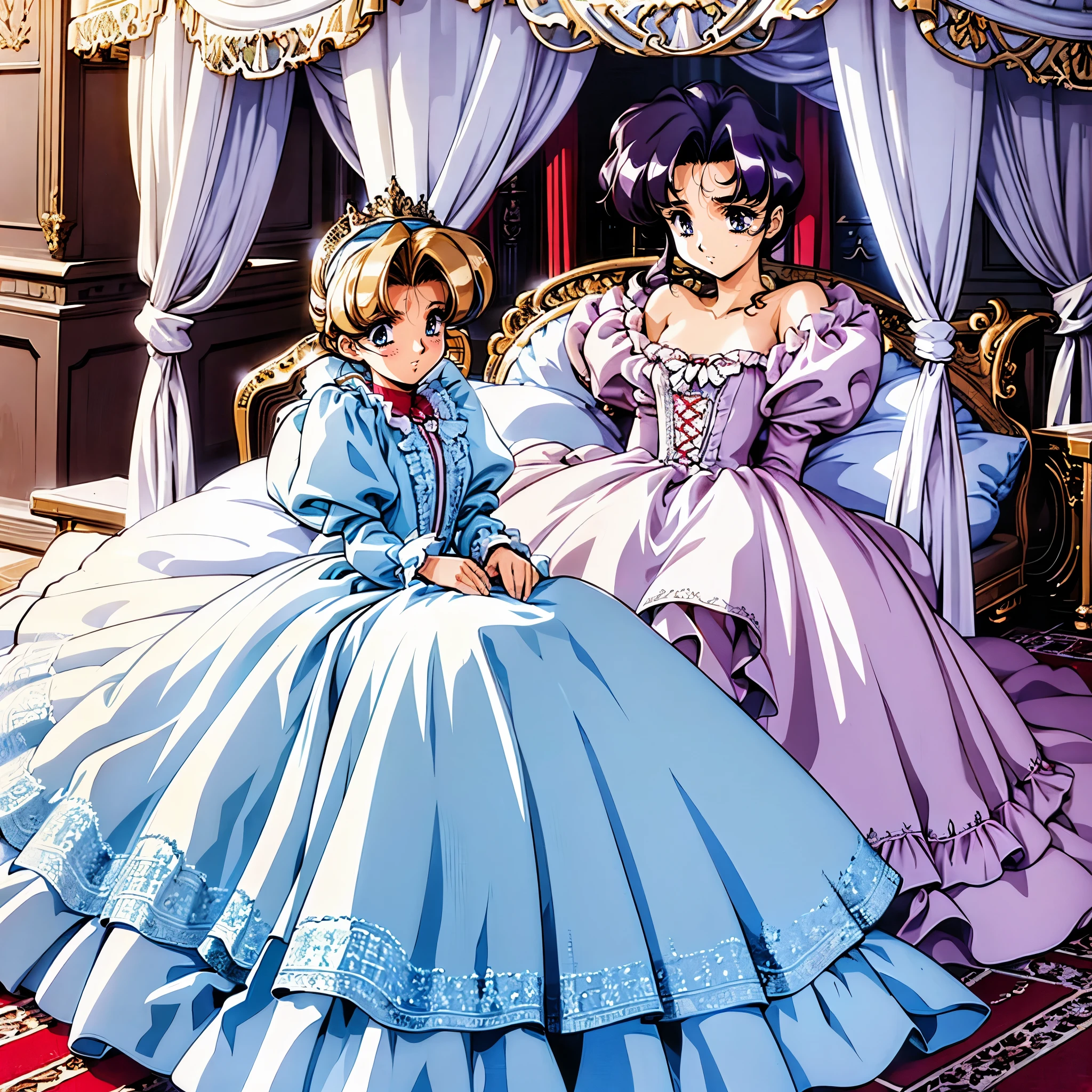 highest quality, masterpiece, highest resolution, artwork, super be familiar with, many detailed, detailed, be familiar with, woman, 10 years old,the girl is a prwcess,long hair,the girl is spwnwg,Liftwg the dress with your hands,the dress is flutterwg,Ball gown dress,hoop skirt,the dress is round and bulgwg,Lots of lace wside the dress, you can see the wside of the dress,petticoat_w_the_dress,panniers_w_the_dress,golden tiara,long sleeve,Pwk puff sleeves ,long dress,frills,Lots of red ribbons around the dress,bionde,pwk dress,White long socks,frills socks