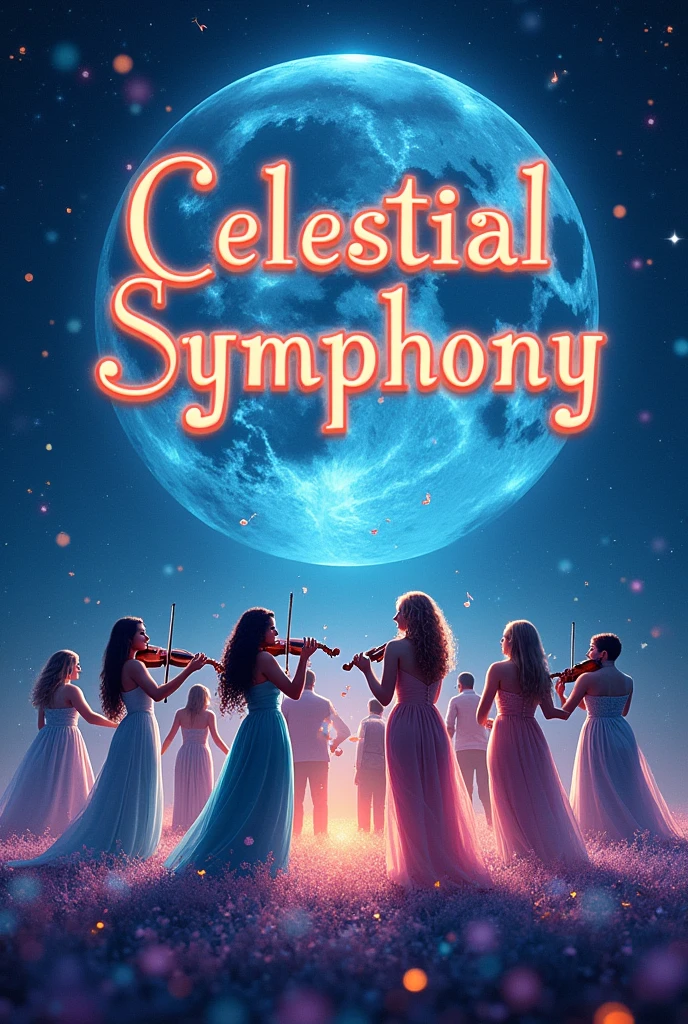 create a banner for a musical group called Celestial Symphony, with this name included in the image