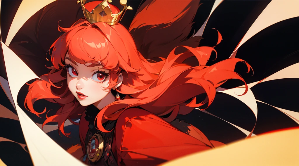 (masterpiece), (Best Quality: 1.0), Little girl, chica Fox ,fur rose, with a dress (ultra high resolution: 1.0), Detailed illustration, 8k, lively, 1 Little girl, hermosa lively, with a red dress, Crown of flowers, pretty face, detailed face, beautiful eyes, detailed eyes, dark red eyes, Red lips, red lipstick, beautiful and elegant hair, highlights in hair, bright anime style with bangs, Best Quality, Vibrant, red book, dark background.
