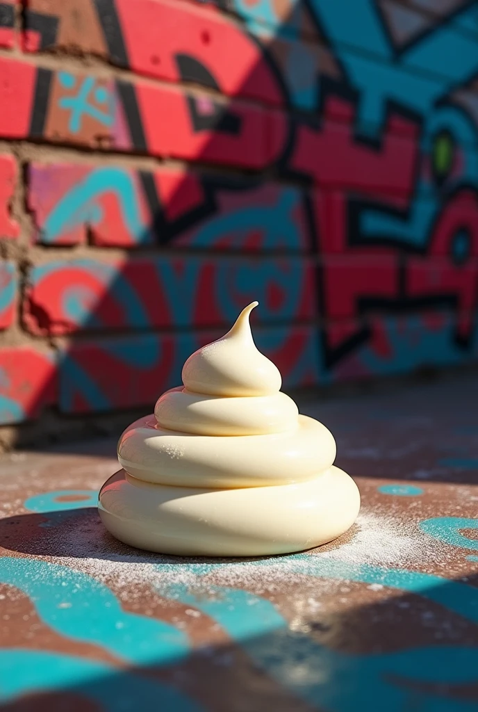 prepared cream that shows the contrast for graffiti