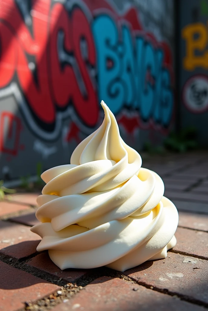 prepared cream that shows the contrast for graffiti