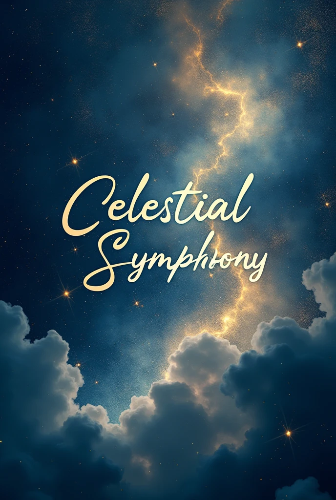 create a banner for a musical group called Celestial Symphony, with this name included in the image, this group does not have a violin and with a more professional and artistic tone, remember that in this group there are only wind instruments, not that it needs to appear in the image, with the most centralized name