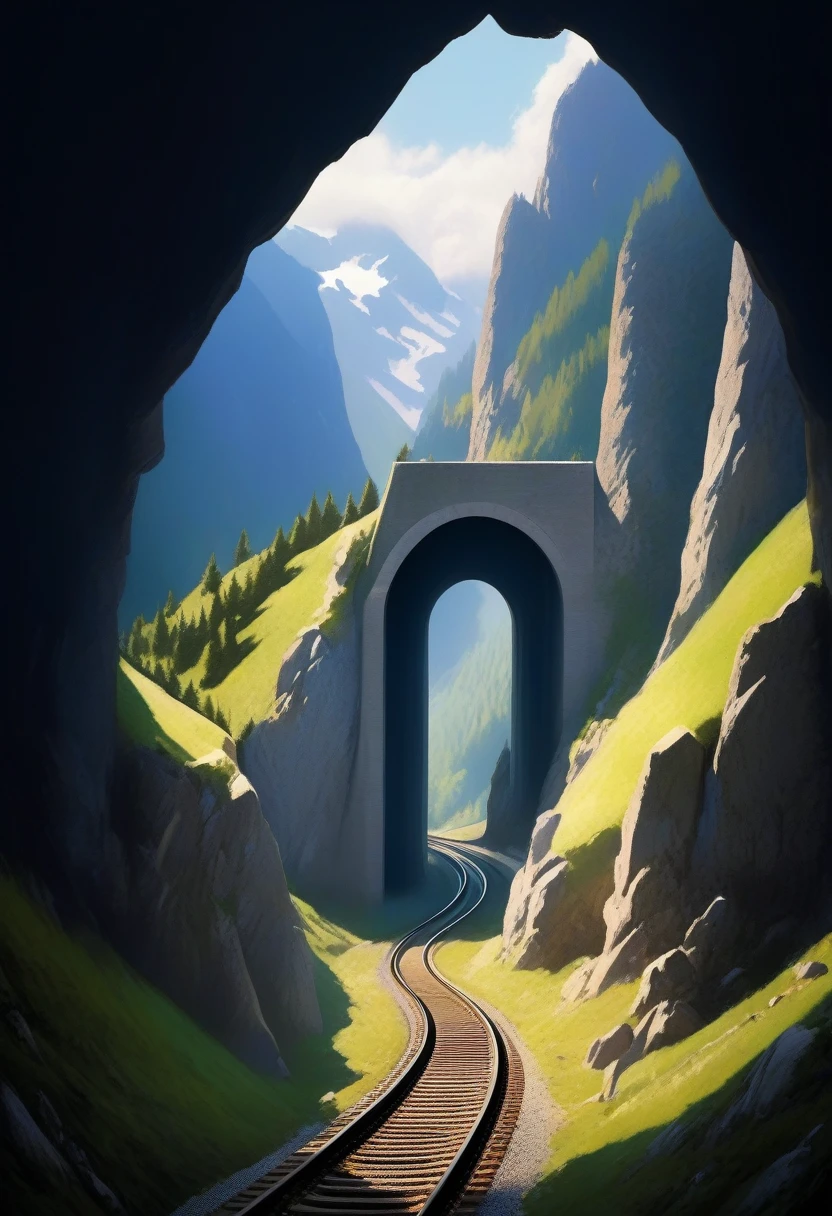 A tunnel in the mountains