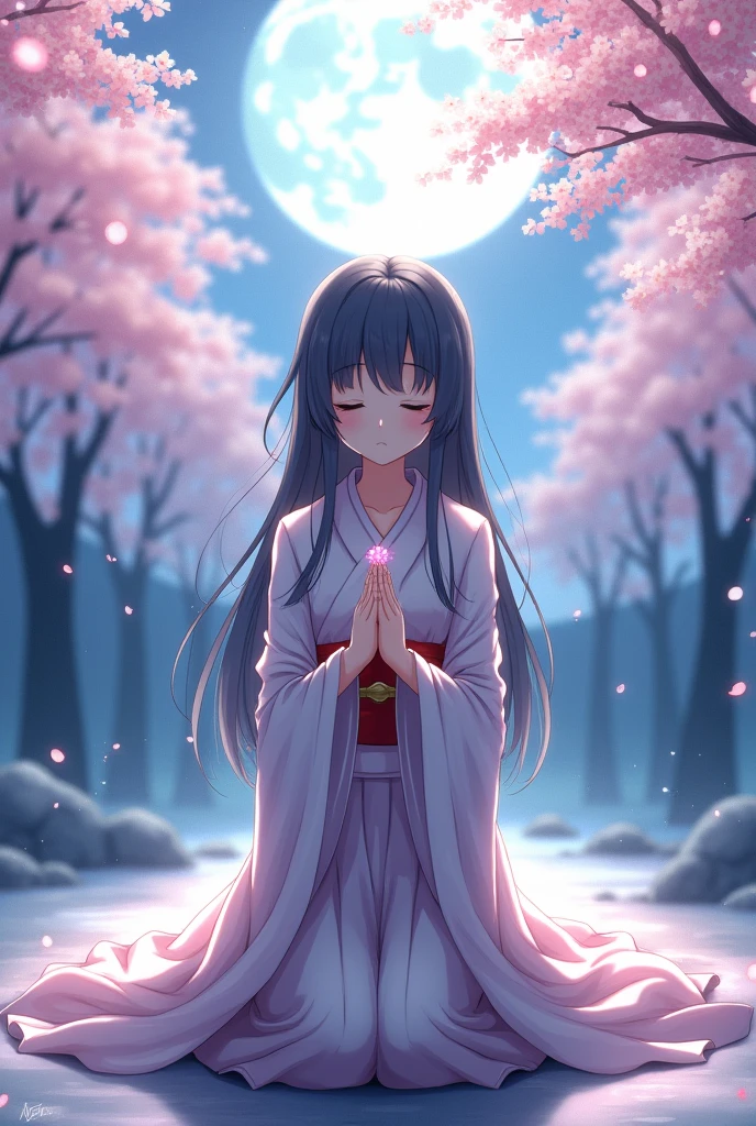 Line stamp、、anime、beautiful、Japanese、kimono、Prostration、3:3、apologize、Close ~ eyes、Front view、Fantasy、worship