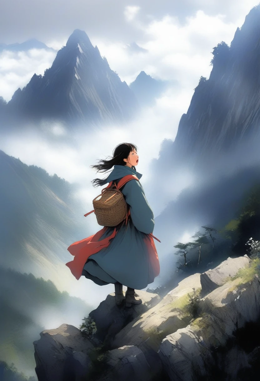 In the mountains、scared