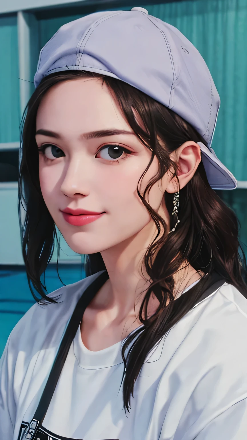 (medium shot, professional portrait :1.5),
(1boy, solo),
Inoue Ayako, solo, smile,
black eyes, brown long hair,
looking at viewer,
hat, backwards hat, shirt,
beautiful face, (realistic face),
beautiful hairstyle,
realistic eyes, beautiful detailed eyes,
(realistic skin), beautiful skin,
golden ratio,
(photorealistic, RAW photo : 1.4),
(masterpiece, best quality:1.5),
absurdres, attractive,
ultra high res, ultra realistic, highly detailed,
basketball court,