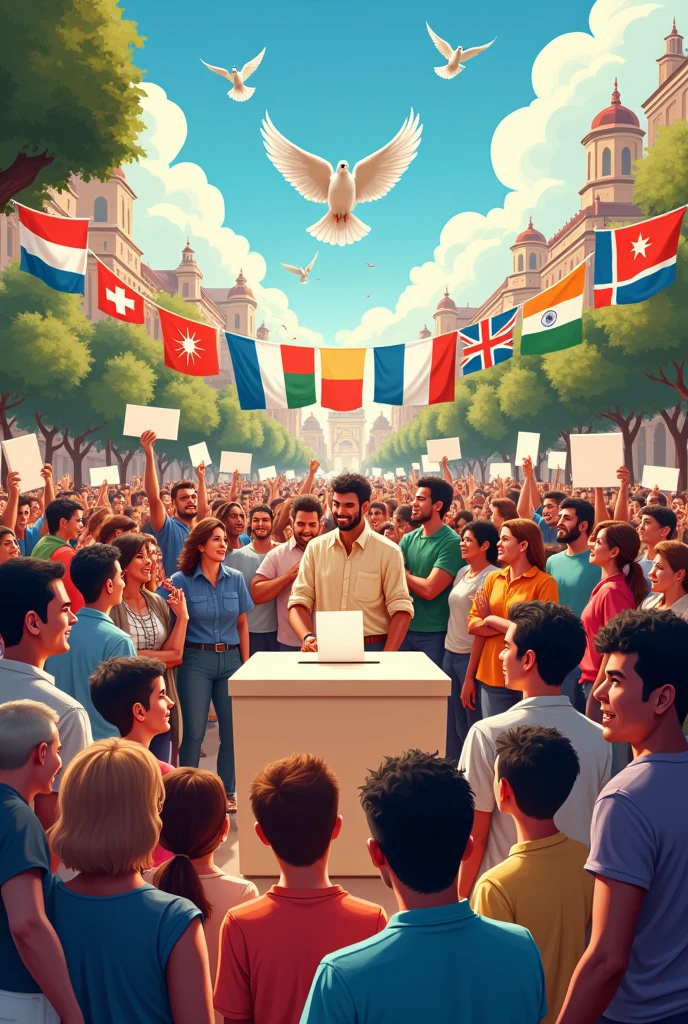 Drawing where democracy is represented 
