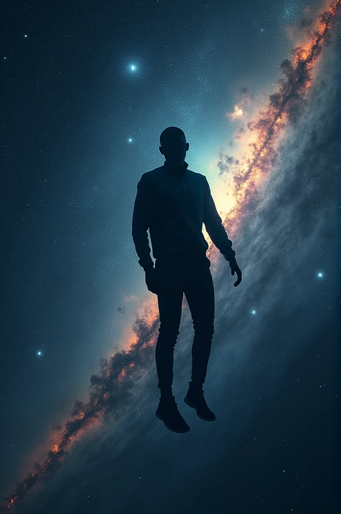 A cool faceless man alone in the universe