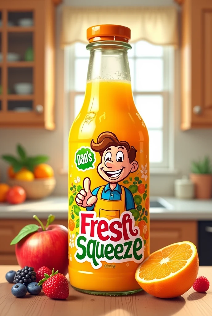 Dad's juice bottle label 