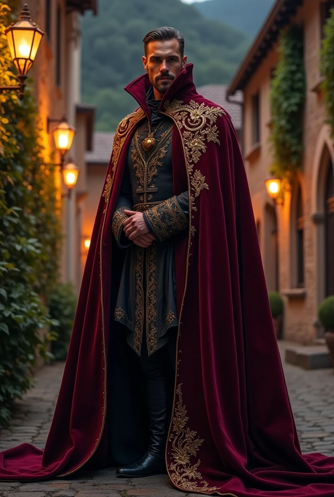 An elegant man, mysterious and medieval