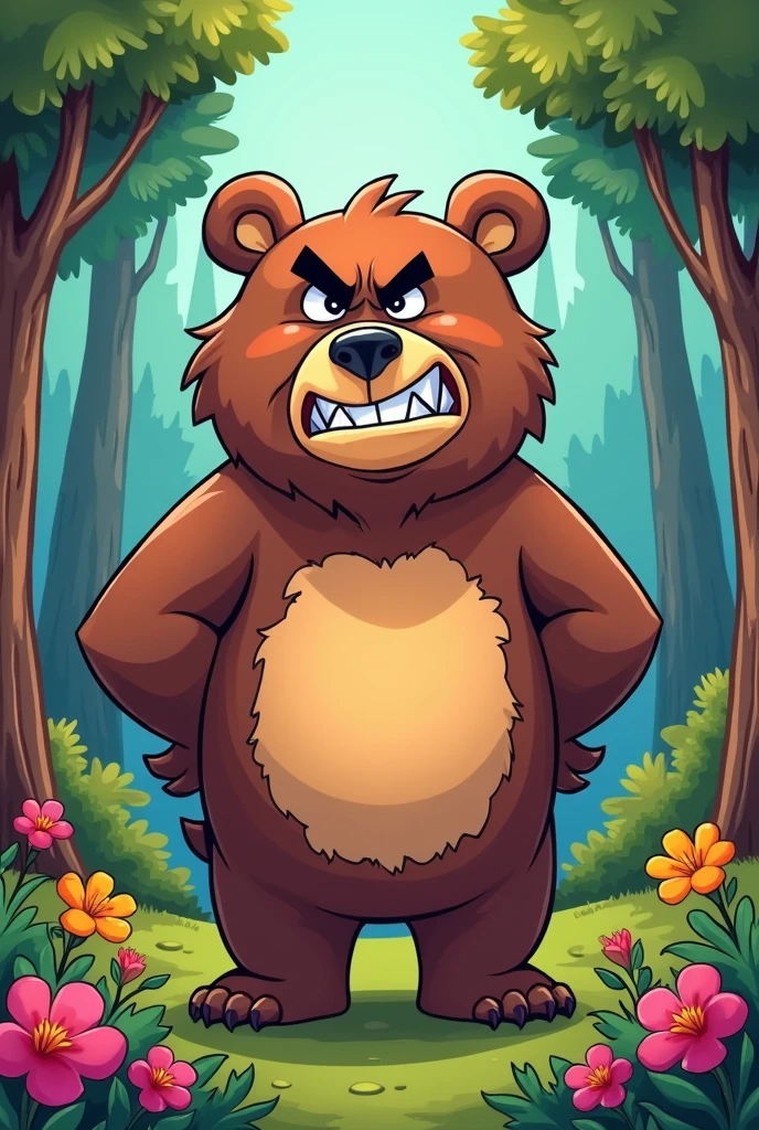 cartoon bear with a mean face