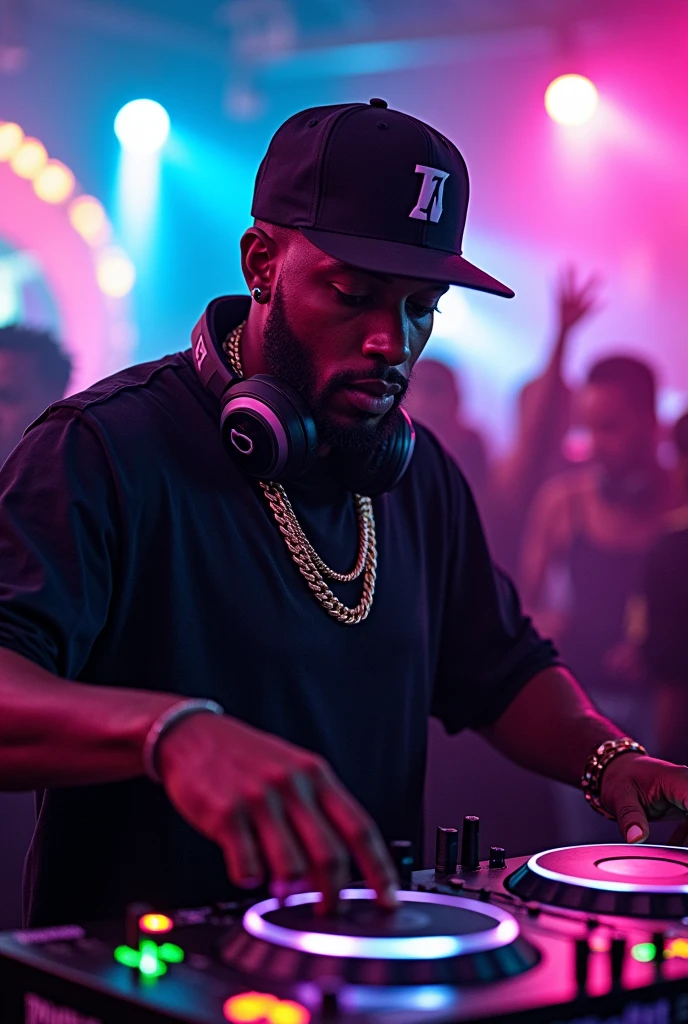 a man DJ, black and modern 