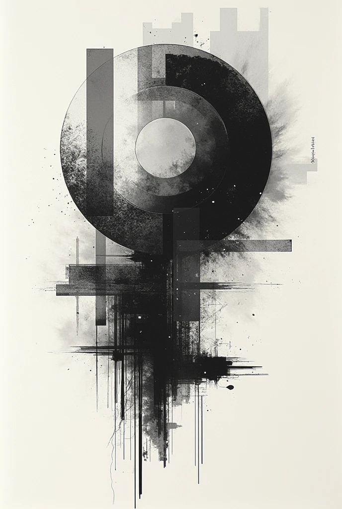 a collage of mixed media elements, abstract background, minimalistic, monochrome, graphic design, Creative composition, unique perspective, impressive visual impact, complex textures, bold lines, geometric forms, clean aesthetics, Beautiful balance, Dynamic Layout, visually appealling