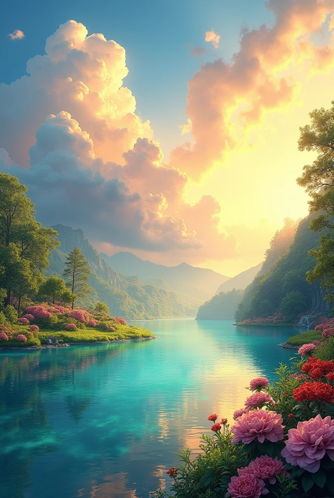 happiness、Fantasy、beautiful、Good luck、landscape、Uplifting、Real、water、Movement