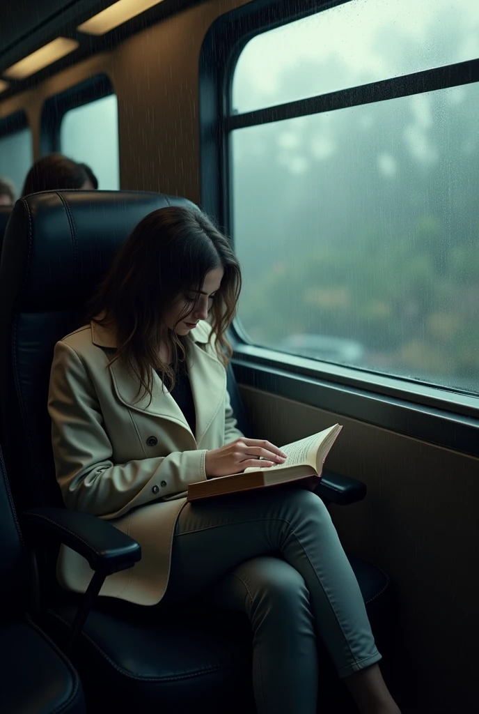 It was a past day, I was traveling in a train as usual, there was no crowd in the train due to rain.  Only 5-6 people were sitting separately in a compartment.  I was secretly reading a book containing sexy stories and I had put a cover on it so that no one would know.  The seat next to me was vacant.