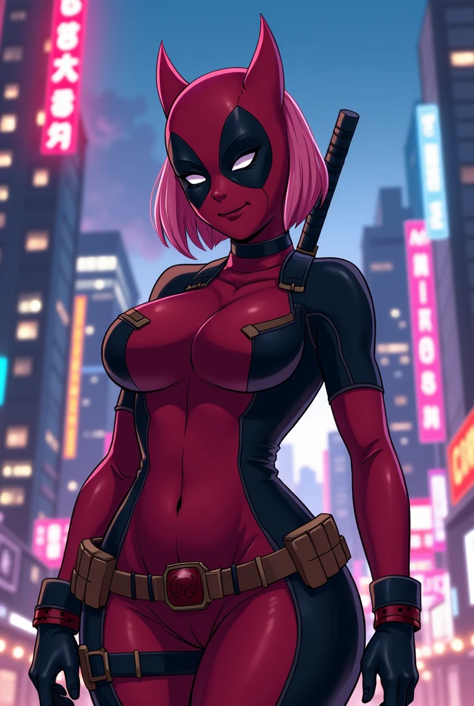 Lady Deadpool Anime, big boobs, perfection in details