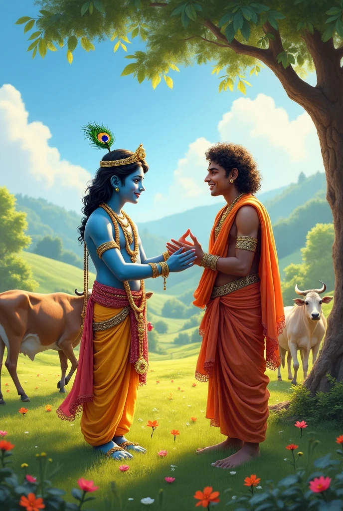 Krishna with sudama